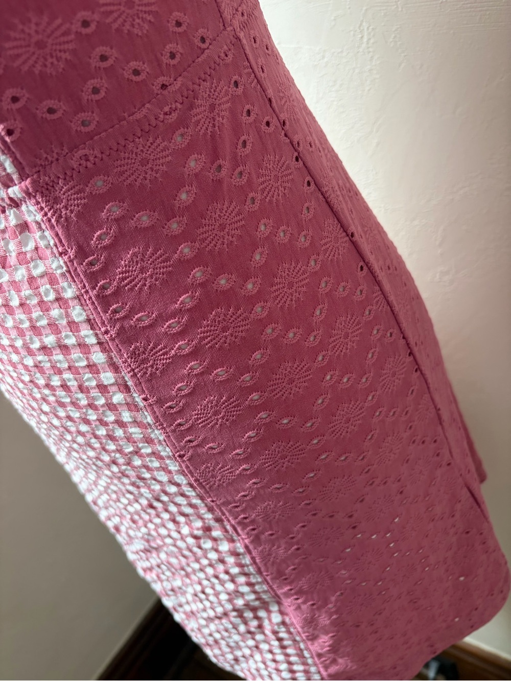 Urban Outfitters Pink Gingham Corset Mini Dress Eyelet Bustier SP - Picture 15 of 15